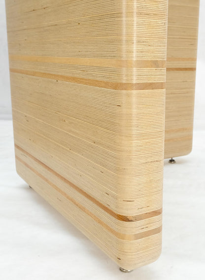 Heavy Layered & Milled Plywood Mid Century V Shape Base 3/4" Glass Top Rectangle