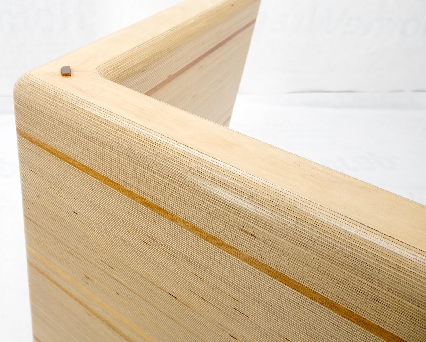 EstablishedLines Heavy Layered & Milled Plywood Mid Century V Shape Base 3/4" Glass Top Rectangle