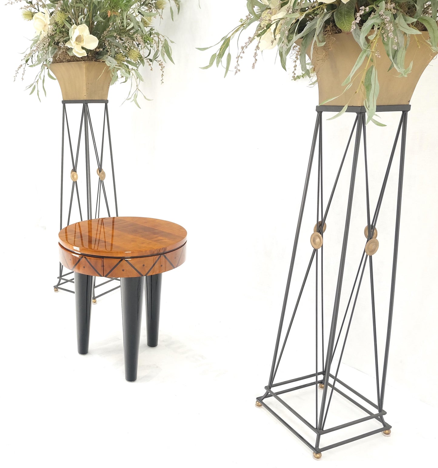EstablishedLines Signed Enrique Garcel Laquered Tri Legged Side End Table Stand One Drawer Mint!