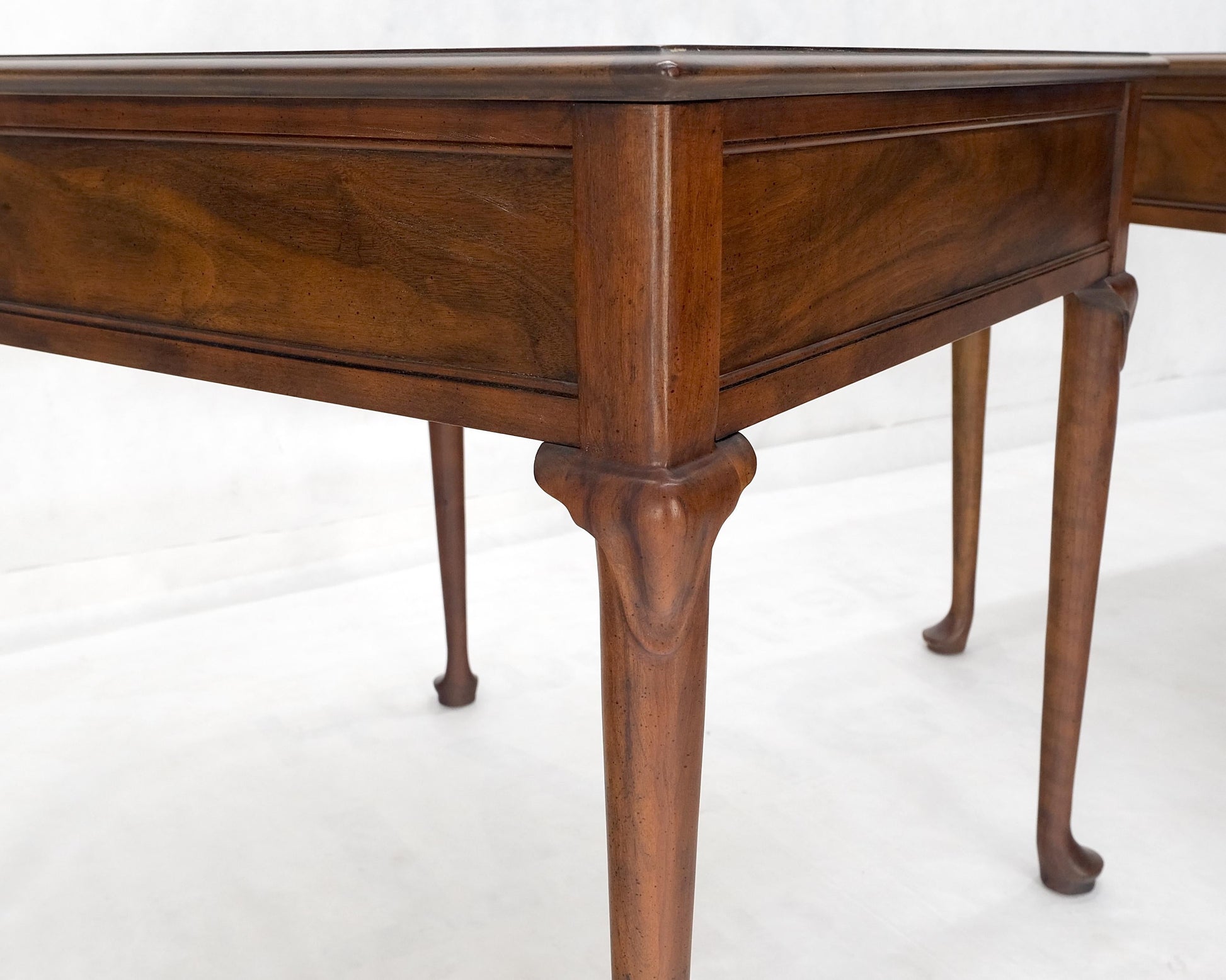 EstablishedLines Baker Burl Wood Walnut Brass Drop Ring Pulls One Drawer Nightstands End Tables