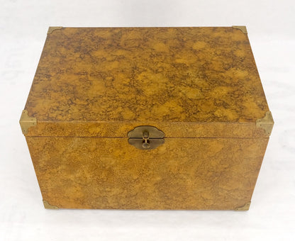 EstablishedLines Faux Tortoise Finish Hand Painted Decorated Campaign Style Trunk Box MINT