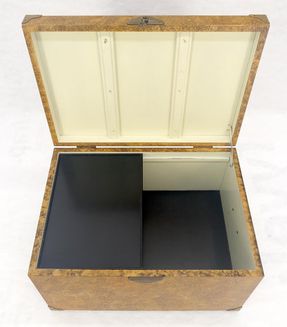 EstablishedLines Faux Tortoise Finish Hand Painted Decorated Campaign Style Trunk Box MINT