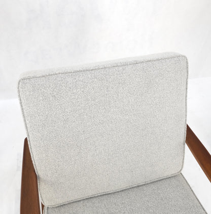 EstablishedLines Danish Mid-Century Modern New Grey Wool Upholstery Rocking Lounge Chair Mint!