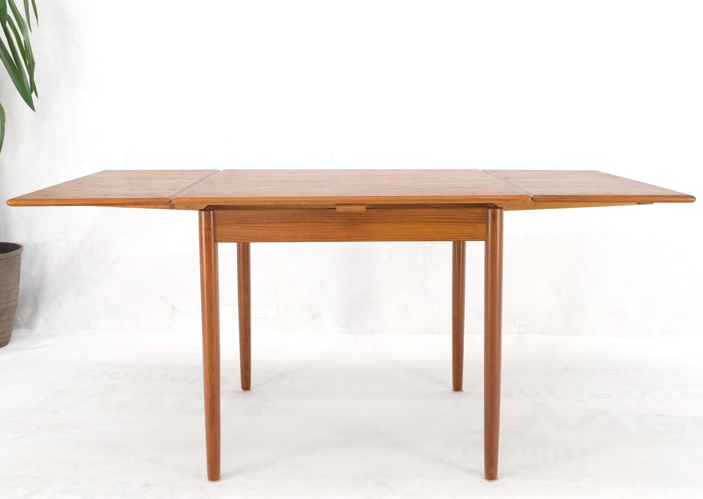EstablishedLines Danish Mid-Century Modern Square Teak Refectory Extension Boards Dining Table