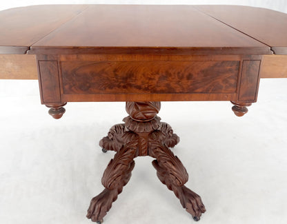EstablishedLines Solid Mahogany Heavily Fine Carved Base Folding Drop Leaf Pembroke Table MINT!