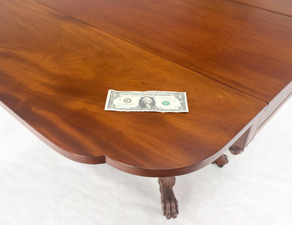 EstablishedLines Solid Mahogany Heavily Fine Carved Base Folding Drop Leaf Pembroke Table MINT!
