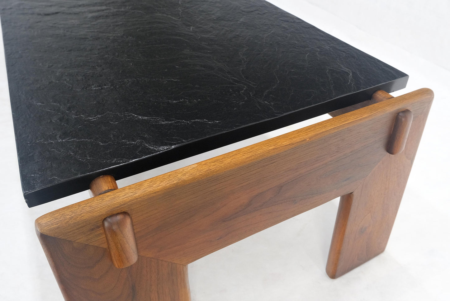 EstablishedLines Adrian Pearsall Solid Walnut Slate Like Top 5' Long Rectangle Coffee Table MINT!