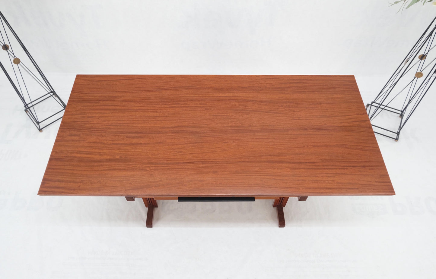 EstablishedLines All Solid Teak Top and Base Architectural Studio Made Partners Desk Mint!