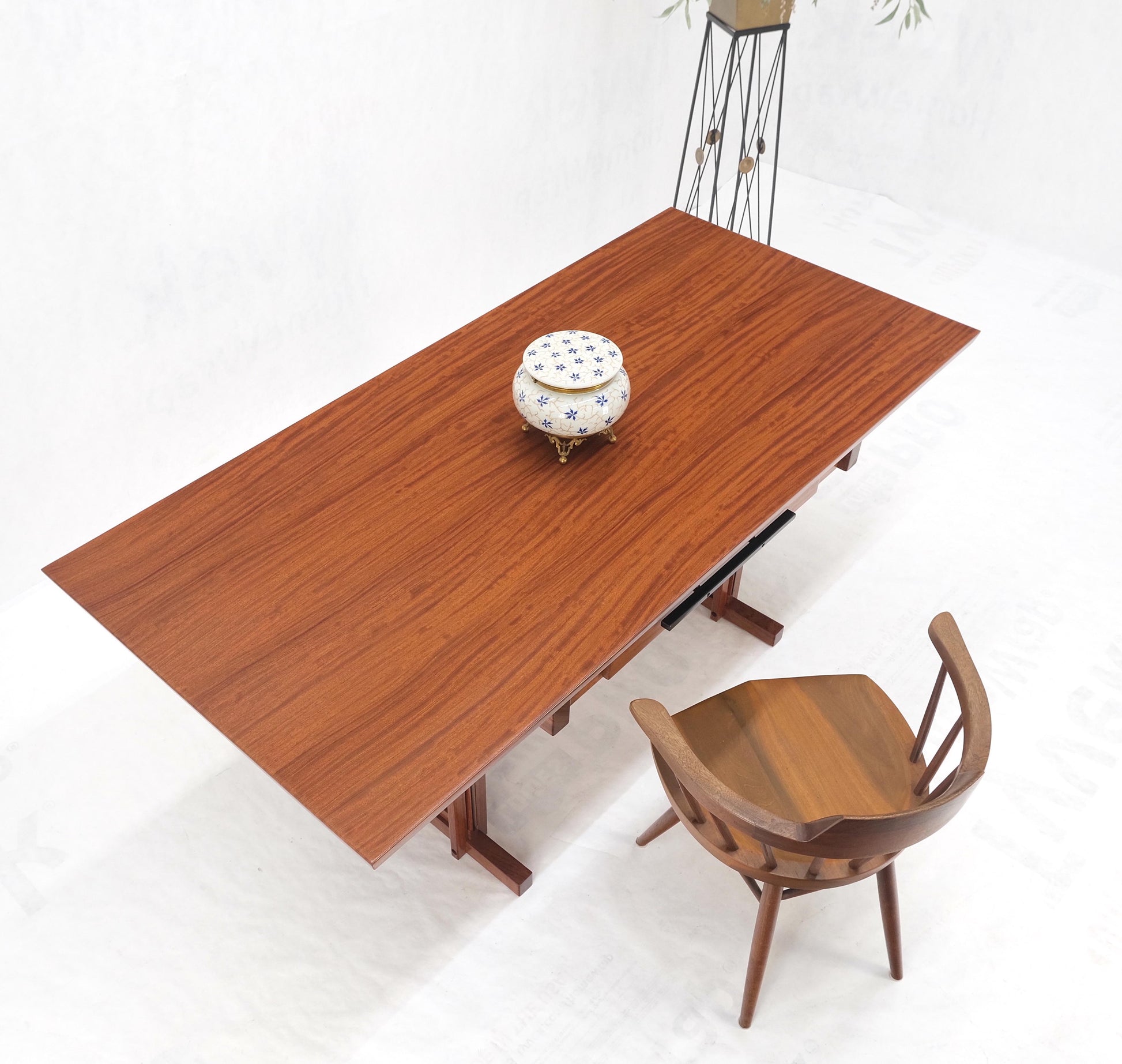 EstablishedLines All Solid Teak Top and Base Architectural Studio Made Partners Desk Mint!