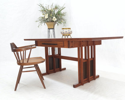 EstablishedLines All Solid Teak Top and Base Architectural Studio Made Partners Desk Mint!
