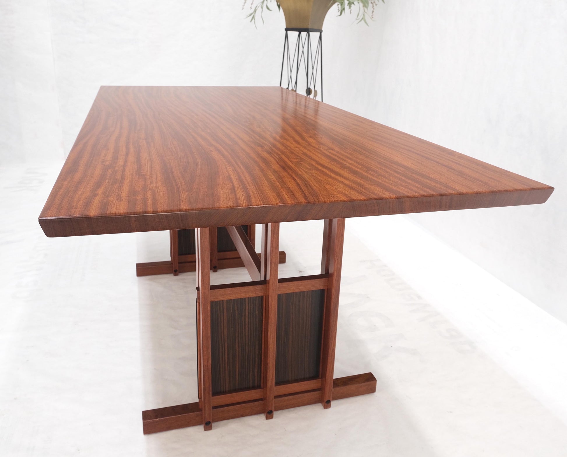 EstablishedLines All Solid Teak Top and Base Architectural Studio Made Partners Desk Mint!
