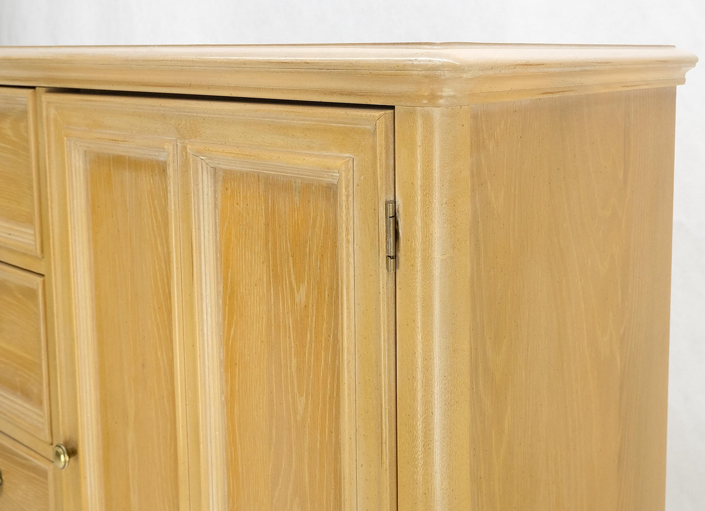 Pickled Oak 6 Drawers Two Door Compartment Chifforobe Chest Dresser Cabinet MINT