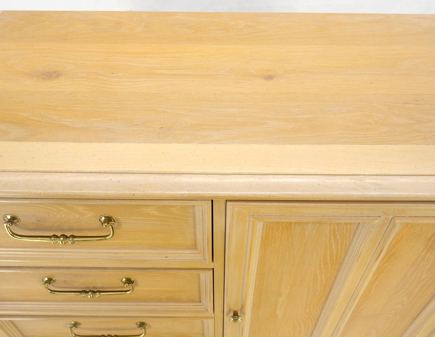 Pickled Oak 6 Drawers Two Door Compartment Chifforobe Chest Dresser Cabinet MINT