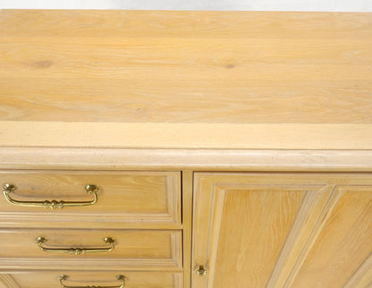Pickled Oak 6 Drawers Two Door Compartment Chifforobe Chest Dresser Cabinet MINT