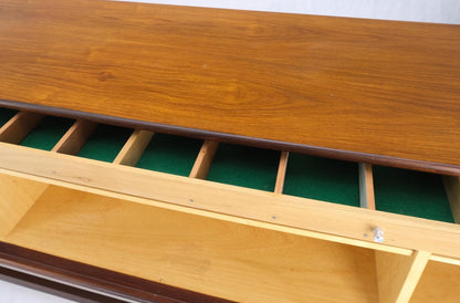 EstablishedLines Tambour Doors Rosewood Danish Mid-Century Modern Long Credenza Buffet Dresser