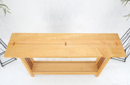 Solid Maple & Walnut Butterfly Joint Studio Made Console Sofa Table MINT!