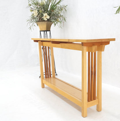 Solid Maple & Walnut Butterfly Joint Studio Made Console Sofa Table MINT!