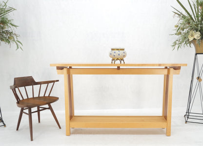 Solid Maple & Walnut Butterfly Joint Studio Made Console Sofa Table MINT!