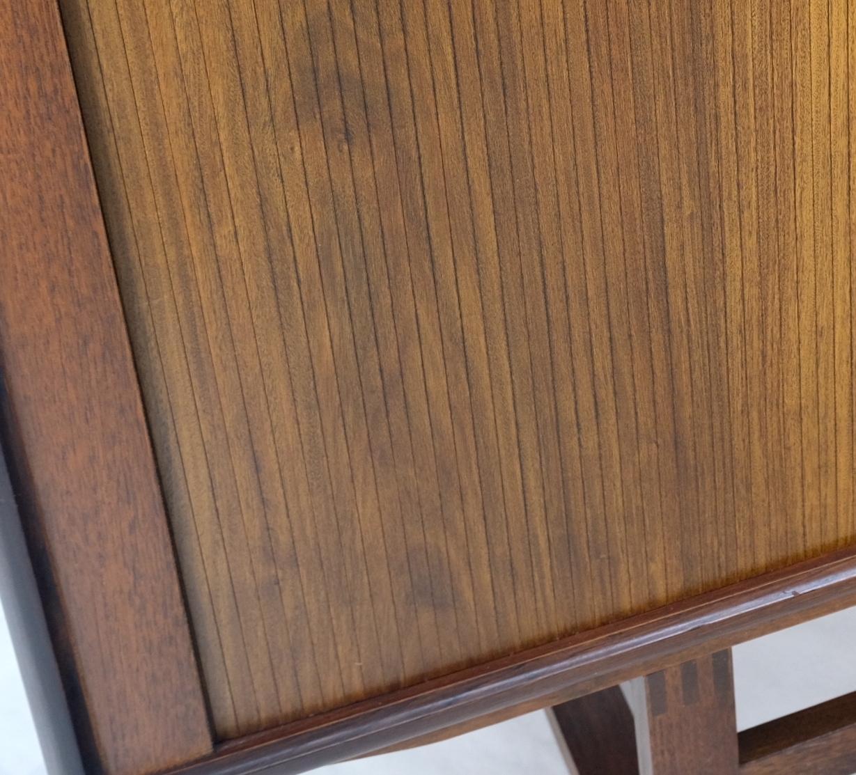 EstablishedLines Tambour Doors Rosewood Danish Mid-Century Modern Long Credenza Buffet Dresser