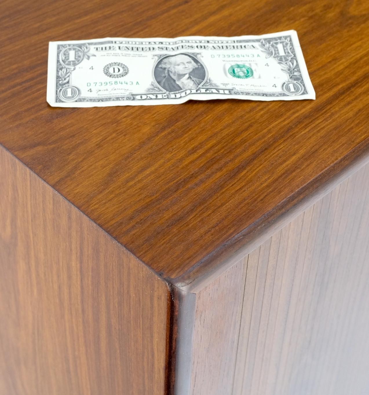 EstablishedLines Tambour Doors Rosewood Danish Mid-Century Modern Long Credenza Buffet Dresser