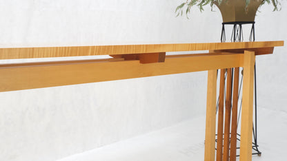 Solid Maple & Walnut Butterfly Joint Studio Made Console Sofa Table MINT!