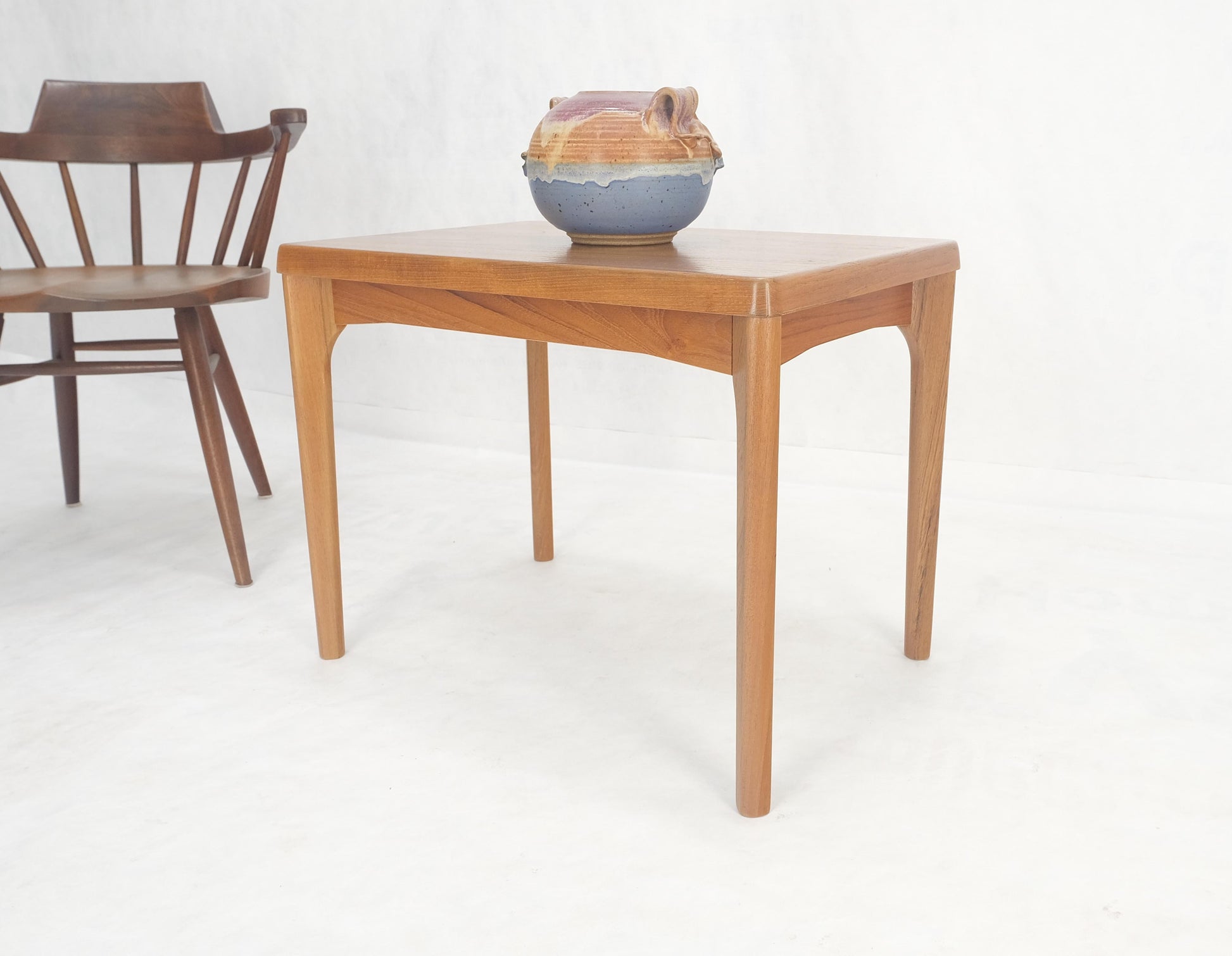 EstablishedLines Danish Mid Century Modern Teak Rectangle Side End Table Stand MINT!