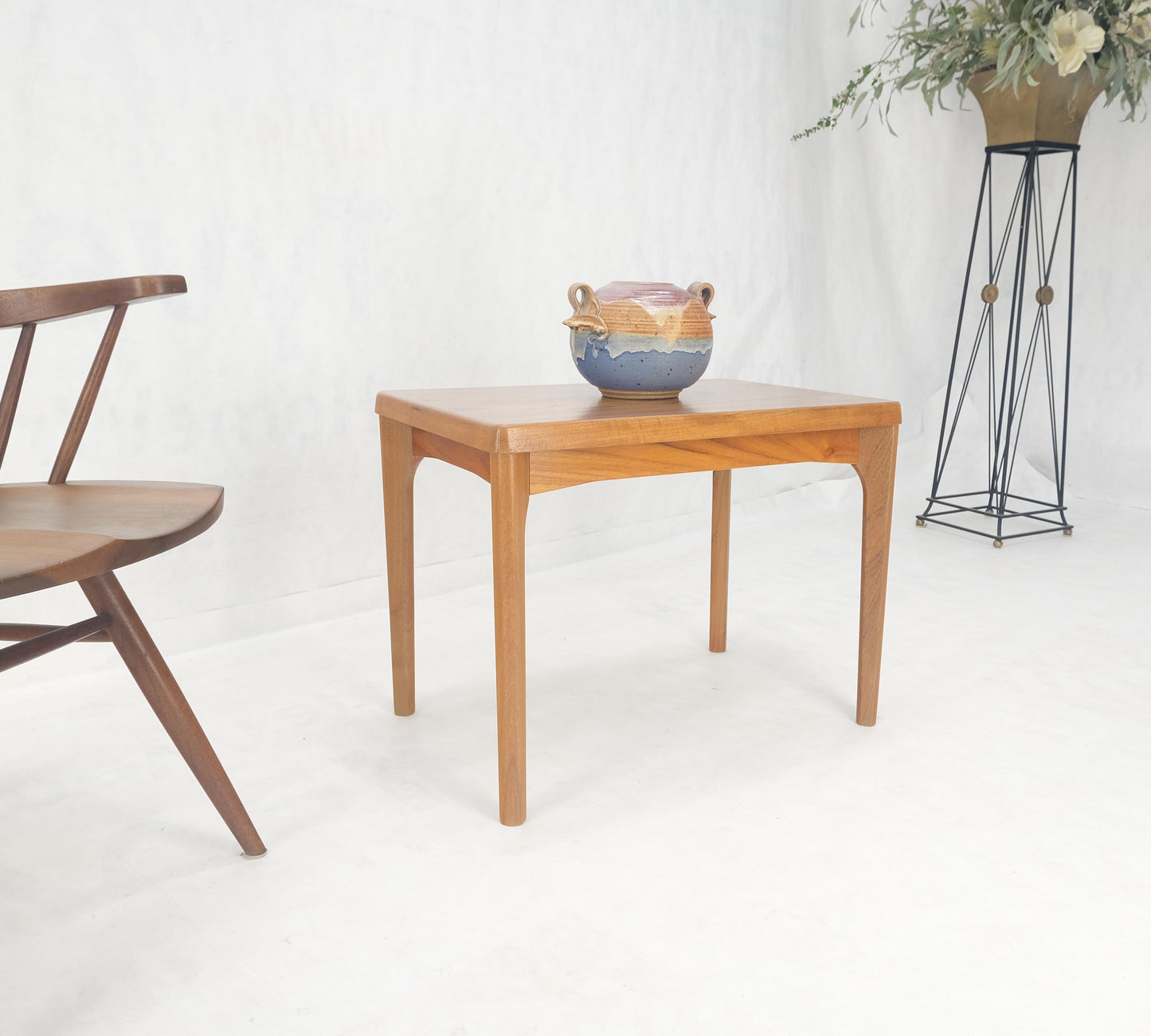 EstablishedLines Danish Mid Century Modern Teak Rectangle Side End Table Stand MINT!