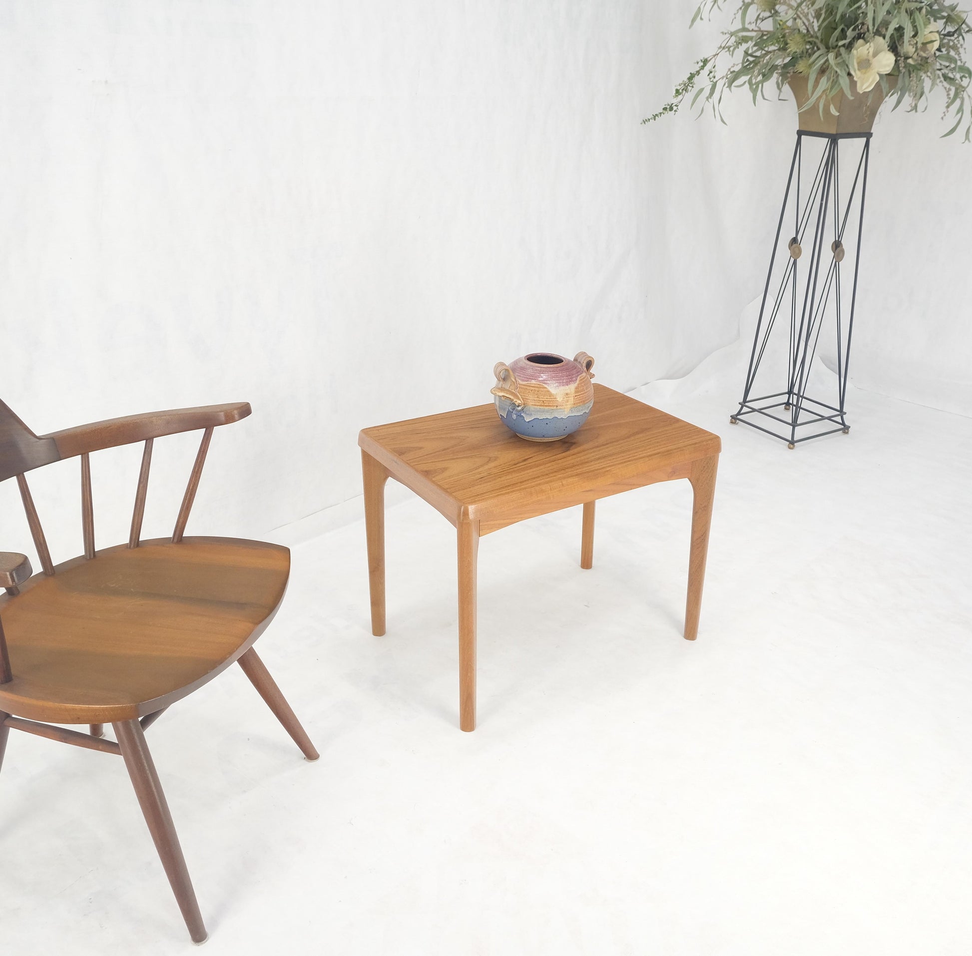 EstablishedLines Danish Mid Century Modern Teak Rectangle Side End Table Stand MINT!