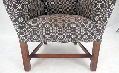 EstablishedLines Unusual Deep Wings Federal Style Mahogany Base Wing Club Armchair