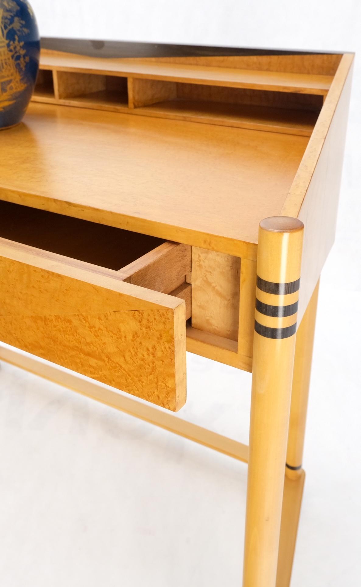 EstablishedLines Birds Eye Maple Italian Art Deco Style Low Profile Desk w/ Leather Chair Mint!