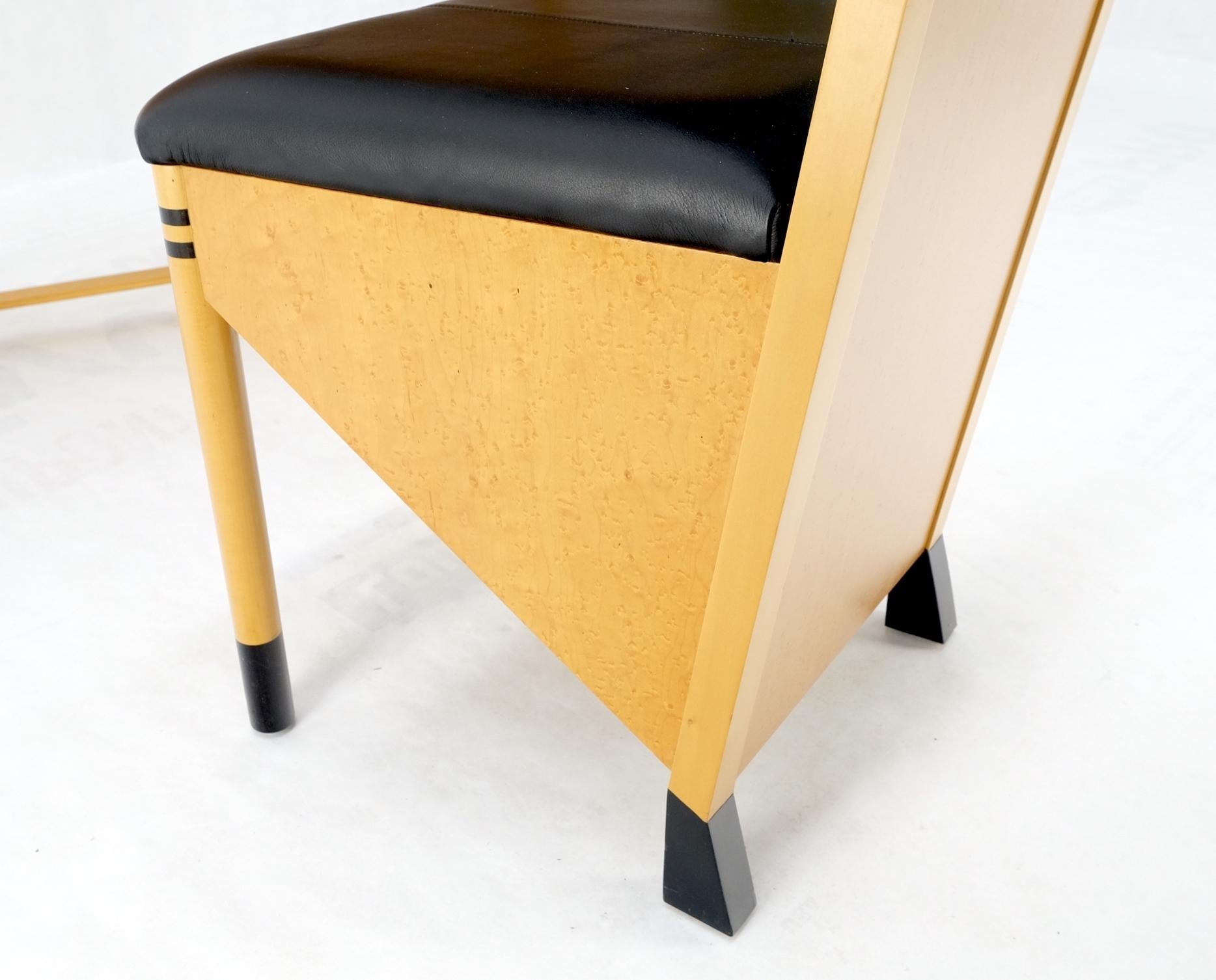 EstablishedLines Birds Eye Maple Italian Art Deco Style Low Profile Desk w/ Leather Chair Mint!