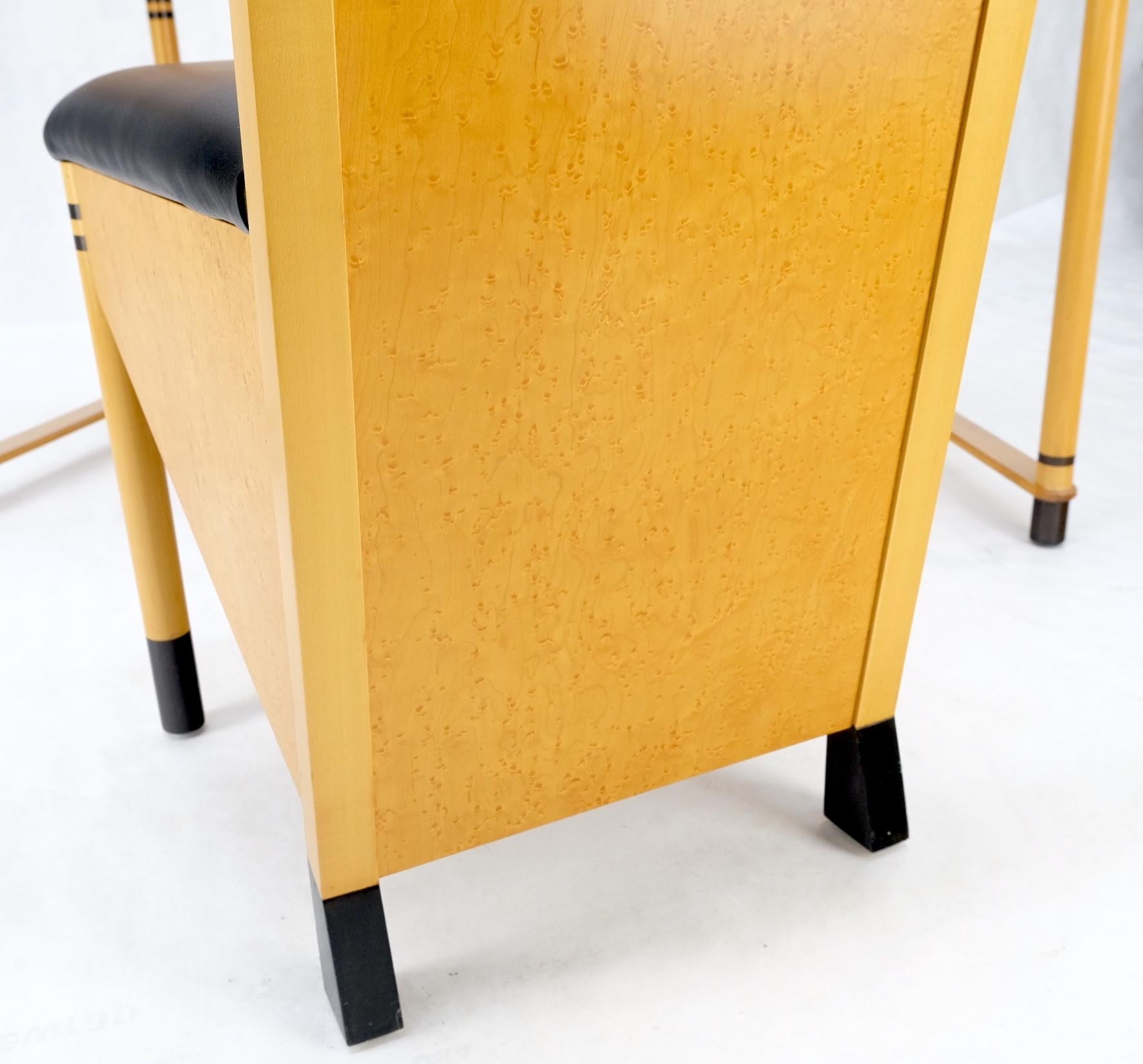 EstablishedLines Birds Eye Maple Italian Art Deco Style Low Profile Desk w/ Leather Chair Mint!