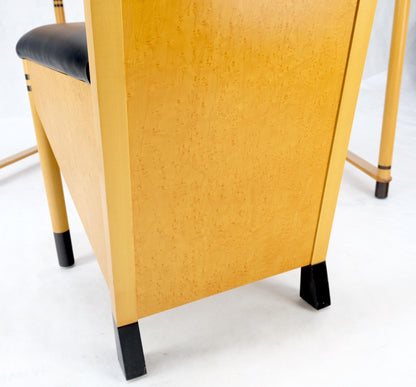 EstablishedLines Birds Eye Maple Italian Art Deco Style Low Profile Desk w/ Leather Chair Mint!