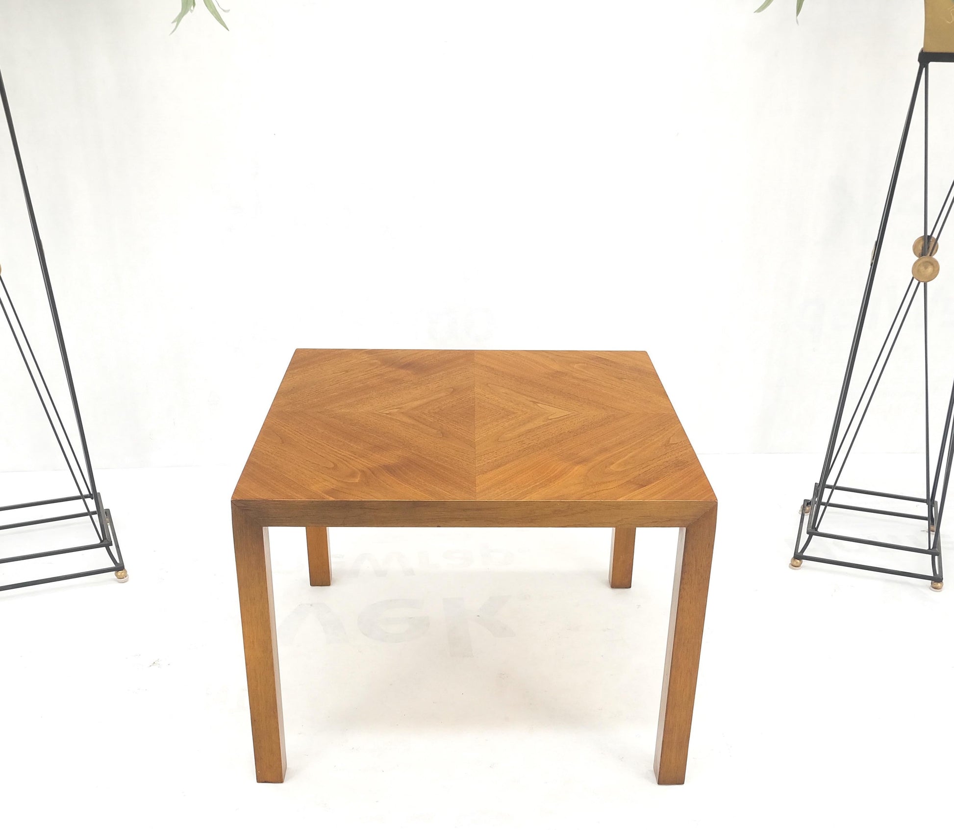 EstablishedLines Light Walnut Square Mid-Century Modern Side End Table Mint!
