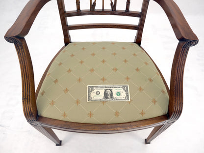 EstablishedLines Very Fine Carved Mahogany Open Arm Faux Bamboo Arrows Back Armchair MINT