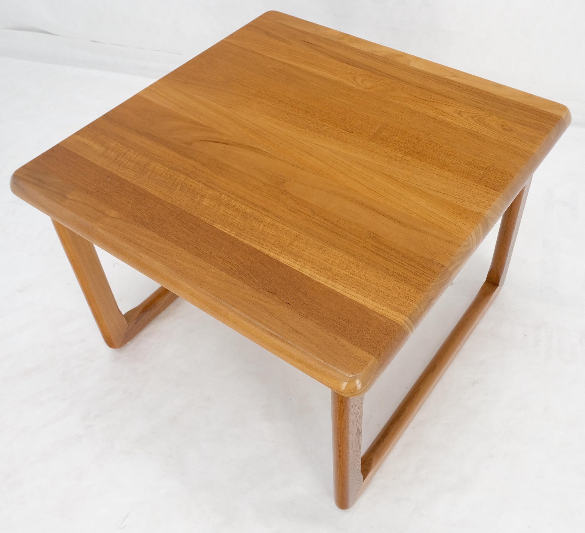 EstablishedLines Danish Mid Century Modern Solid Teak Top Square Side End Occasional Table MINT