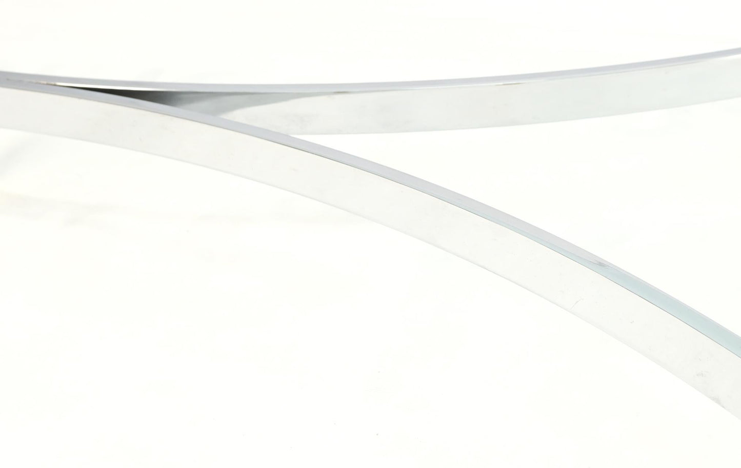 EstablishedLines Brass Chrome Thick 3/4" Glass Top Mid Century Modern Oval Coffee Center Table
