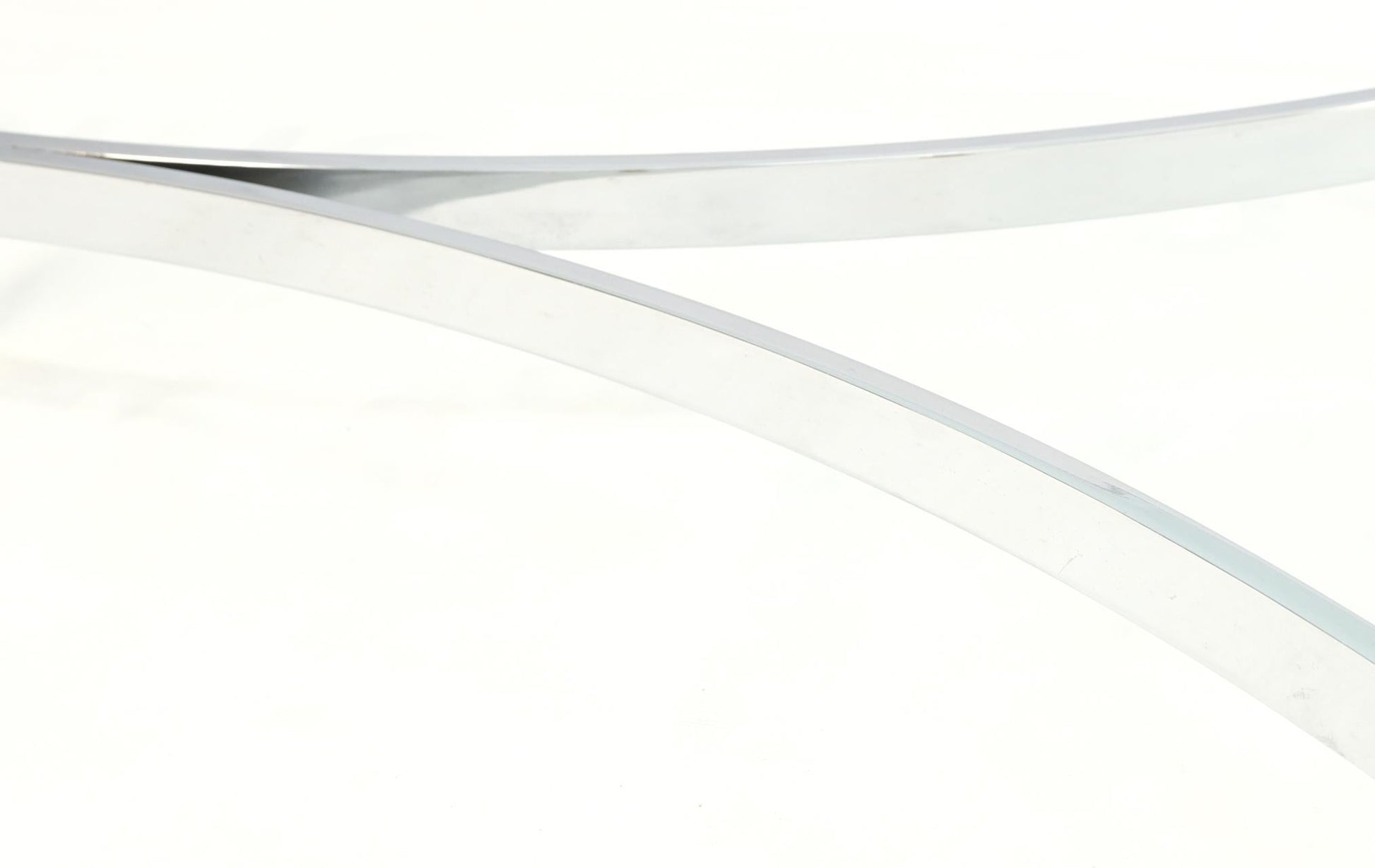 EstablishedLines Brass Chrome Thick 3/4" Glass Top Mid Century Modern Oval Coffee Center Table