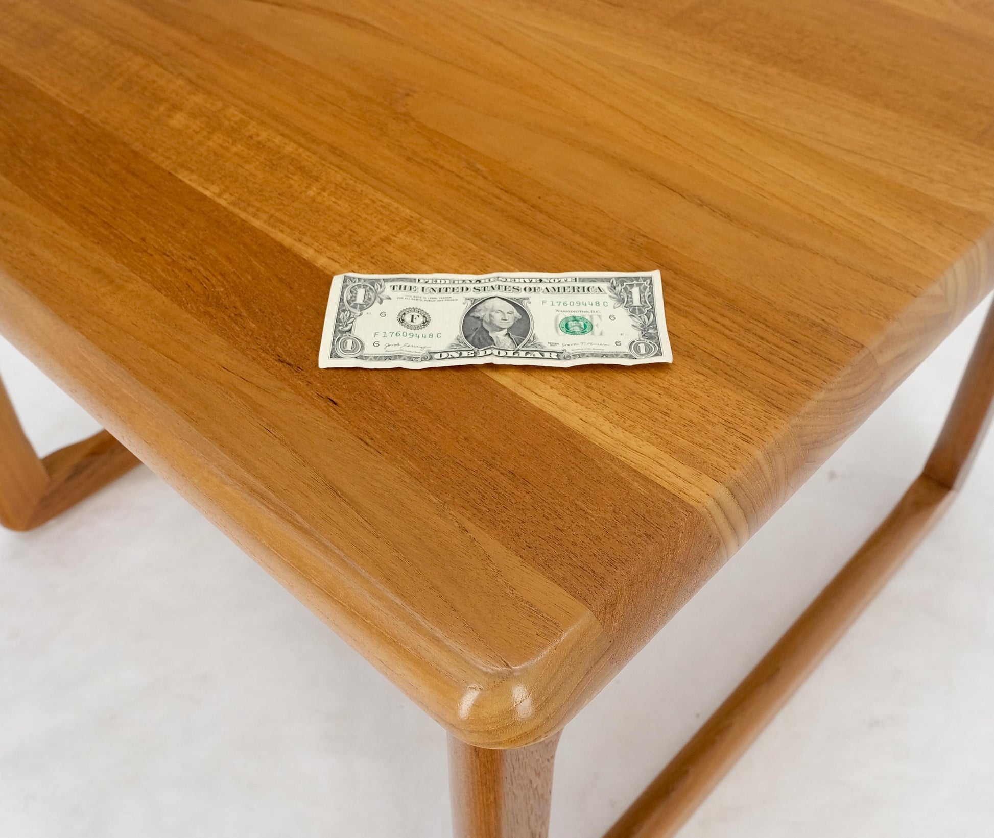 EstablishedLines Danish Mid Century Modern Solid Teak Top Square Side End Occasional Table MINT