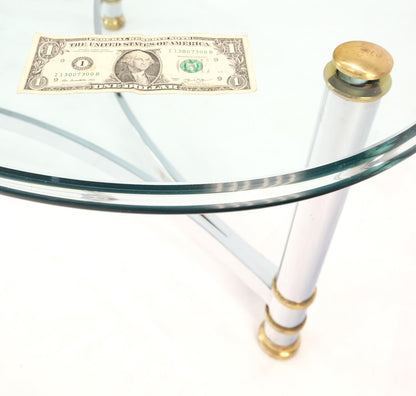 EstablishedLines Brass Chrome Thick 3/4" Glass Top Mid Century Modern Oval Coffee Center Table
