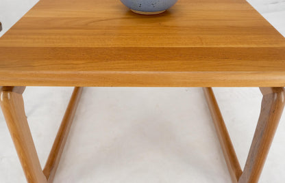 EstablishedLines Danish Mid Century Modern Solid Teak Top Square Side End Occasional Table MINT