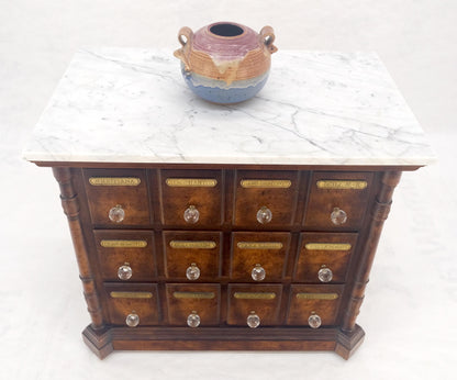 EstablishedLines Marble Top Drawers Burl Wood Decorative Cristal Balls Pulls Bachelor Chest MINT