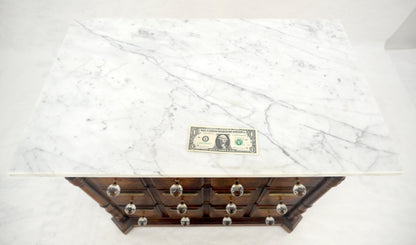 EstablishedLines Marble Top Drawers Burl Wood Decorative Cristal Balls Pulls Bachelor Chest MINT