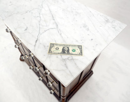 EstablishedLines Marble Top Drawers Burl Wood Decorative Cristal Balls Pulls Bachelor Chest MINT