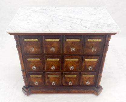 EstablishedLines Marble Top Drawers Burl Wood Decorative Cristal Balls Pulls Bachelor Chest MINT