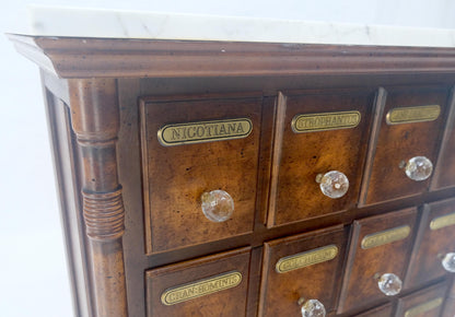 EstablishedLines Marble Top Drawers Burl Wood Decorative Cristal Balls Pulls Bachelor Chest MINT