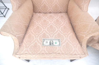 EstablishedLines Pair of Kittinger Style Tall Wingback Chairs Mint Frames as is Upholstery