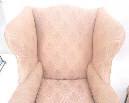 EstablishedLines Pair of Kittinger Style Tall Wingback Chairs Mint Frames as is Upholstery