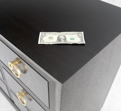 EstablishedLines Ebonized Walnut Large Gold Rings Drop Pulls 3 Drawer Bachelor Chest MINT!