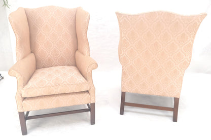 EstablishedLines Pair of Kittinger Style Tall Wingback Chairs Mint Frames as is Upholstery